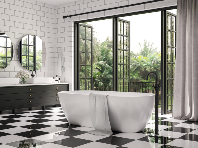 Classical bathroom 3d render