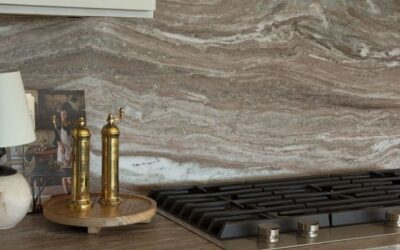 Fantasy Brown Marble Countertops and Full Height Backsplash